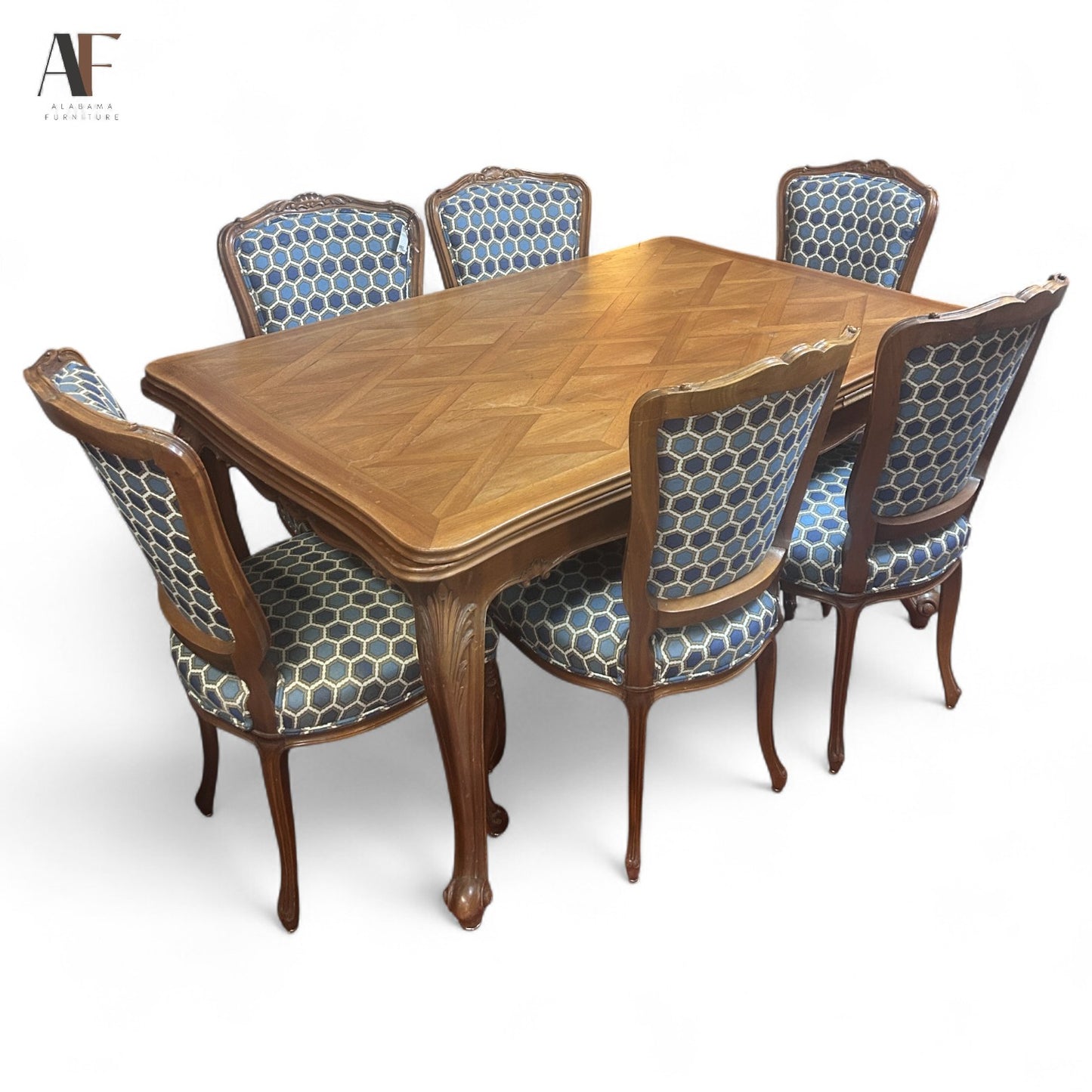 WAYDELICH CABINET MAKER TABLE WITH 6 CHAIRS