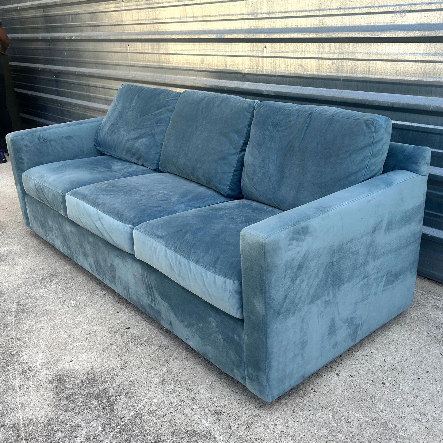 Velvet Crate And Barrel Sofa