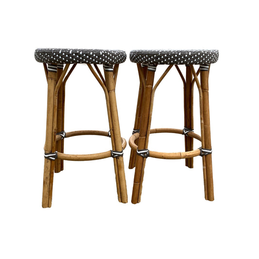 Pair of Woven Counter Stools