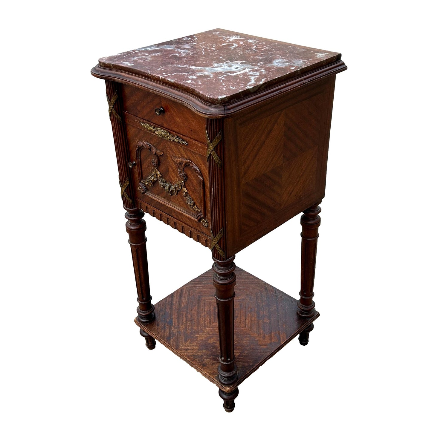 Vintage Marble Top Wash Basin Lined Inside with Porcelian