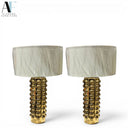 CURREY & COMPANY GOLD BUBBLE LAMPS (PAIR)