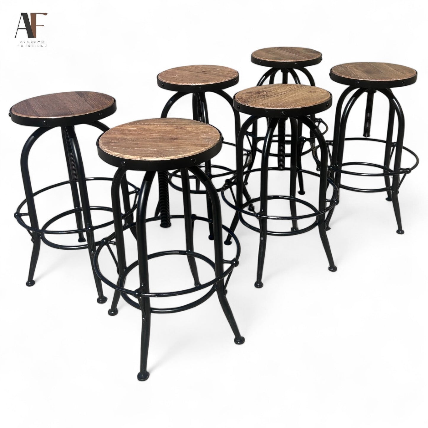 ADJUSTABLE BARSTOOLS (SET OF 6)
