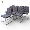 CB2 ROYA GRAY DINING CHAIRS(SET 0F 8)