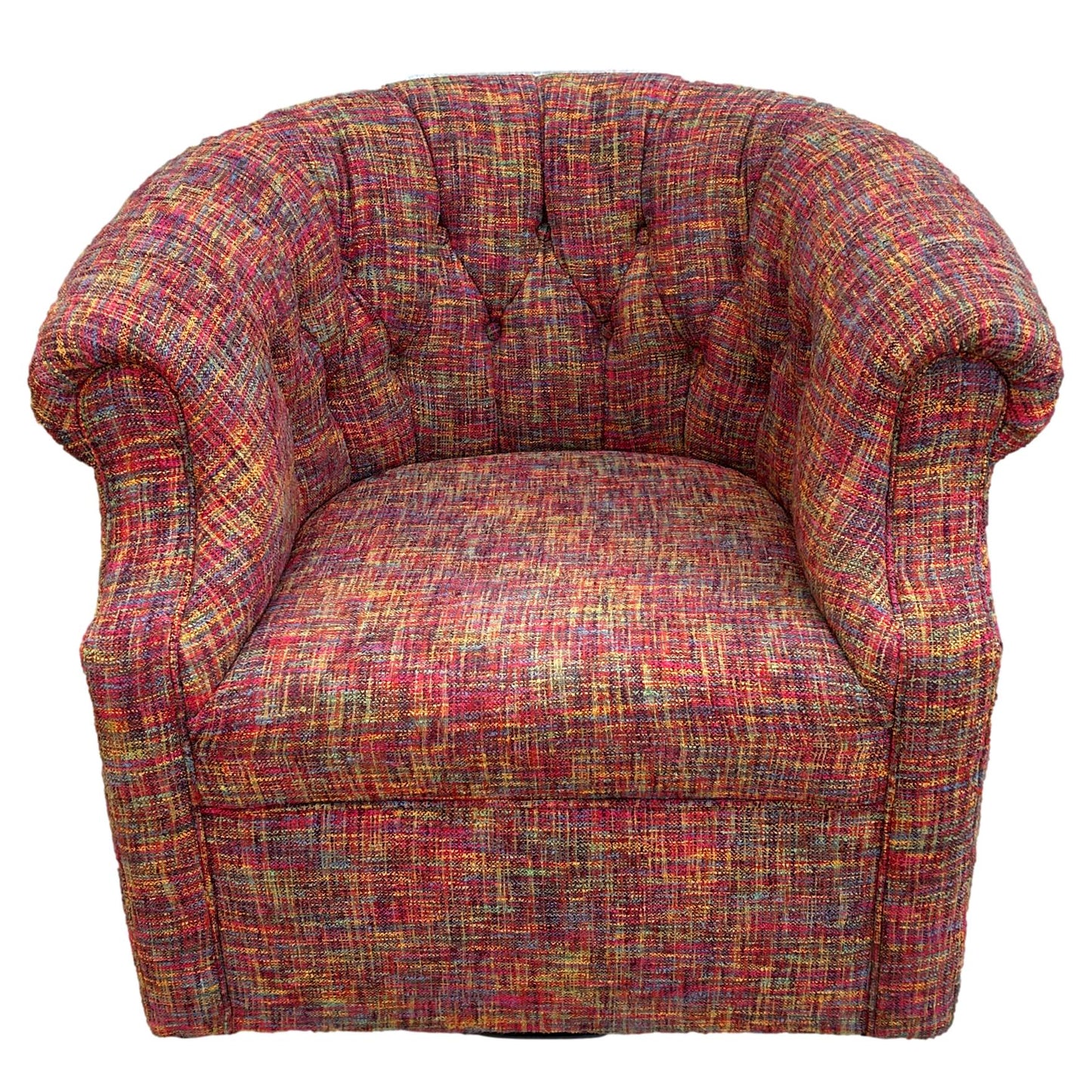 Vintage Upholstered Swivel Club Chair