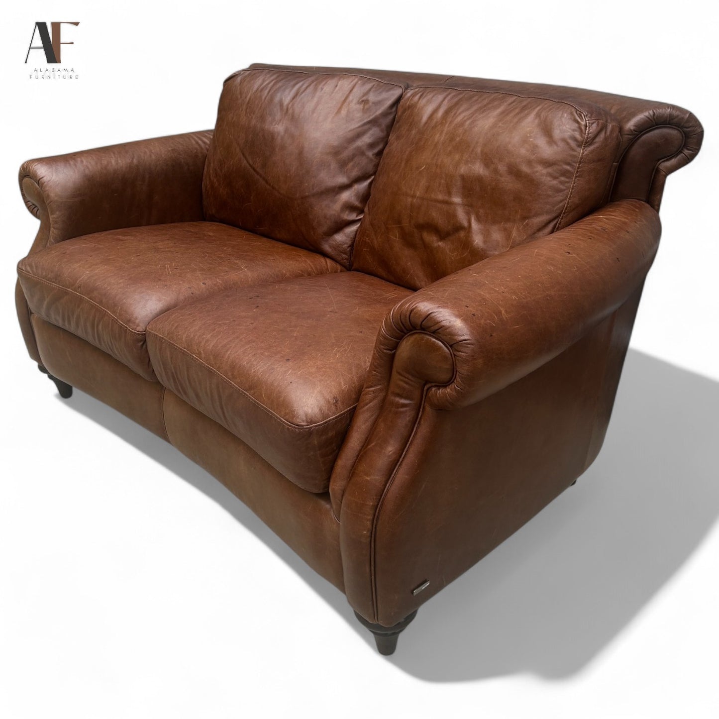 NATUZZI  LEATHER LOVESEAT