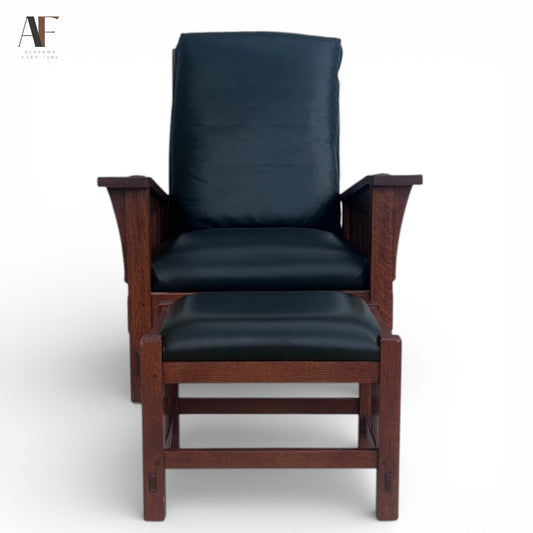 STICKLEY CHAIR AND OTTOMAN