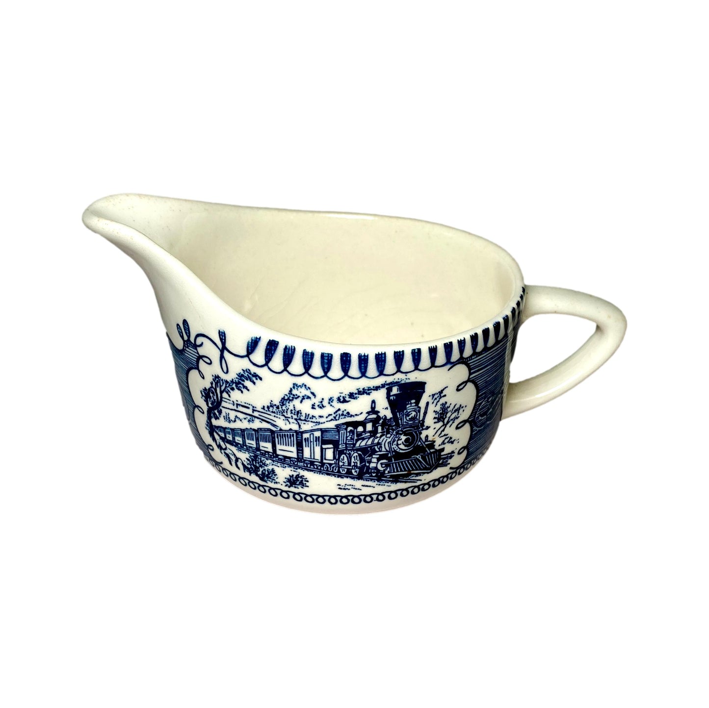 Currier & Ives Gravy Boat with Under Plate