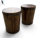 UTTERMOST CEYLON WINE BARREL ACCENT TABLES (PAIR)