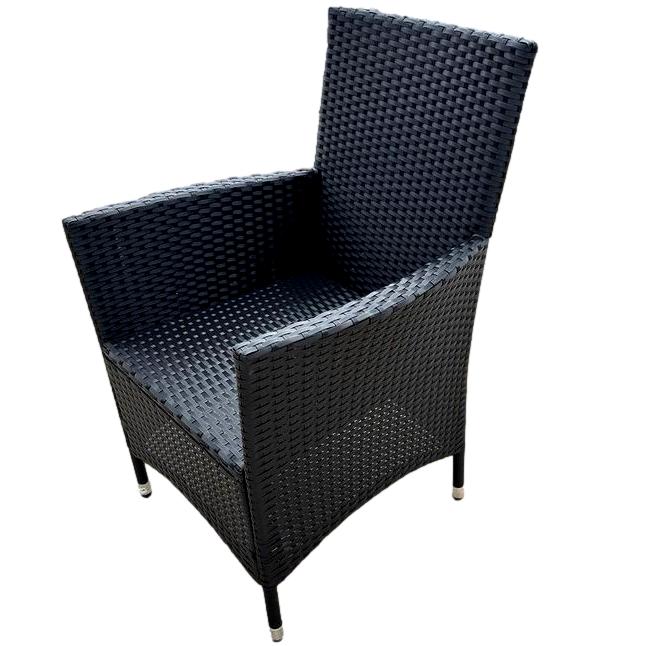 Set of 4 Resin Wicker Arm Chairs