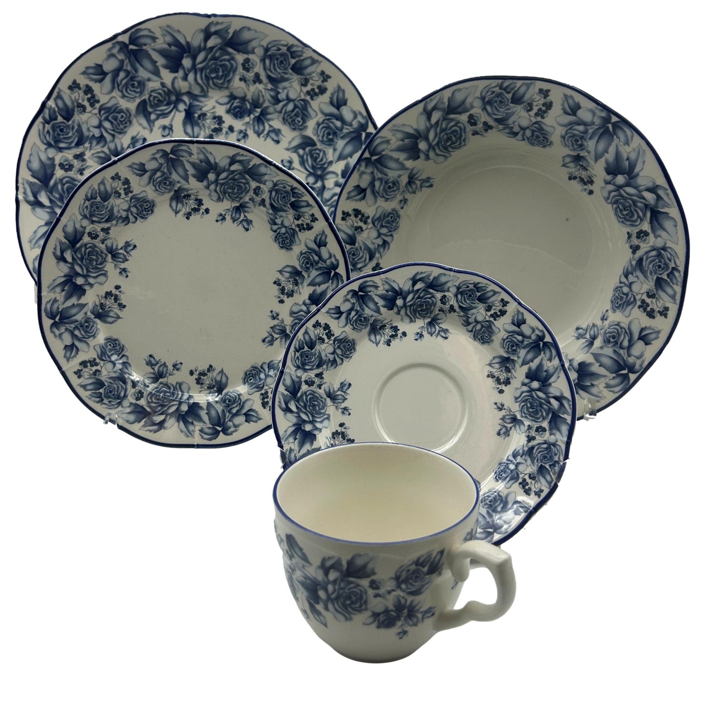 Blue Damask - 12 5-piece Place Settings