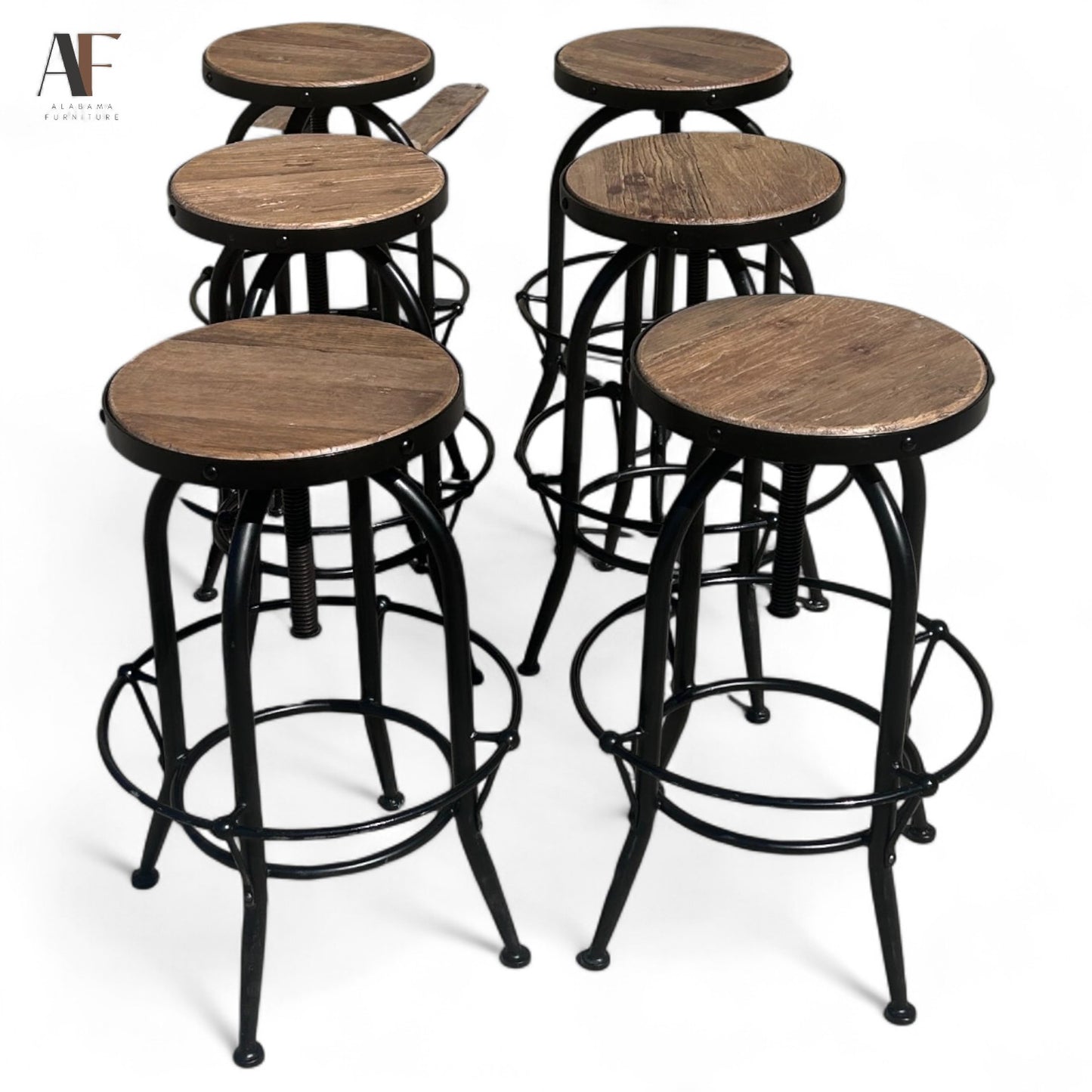 ADJUSTABLE BARSTOOLS (SET OF 6)