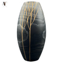 ONYX CARVED WOOD VASE