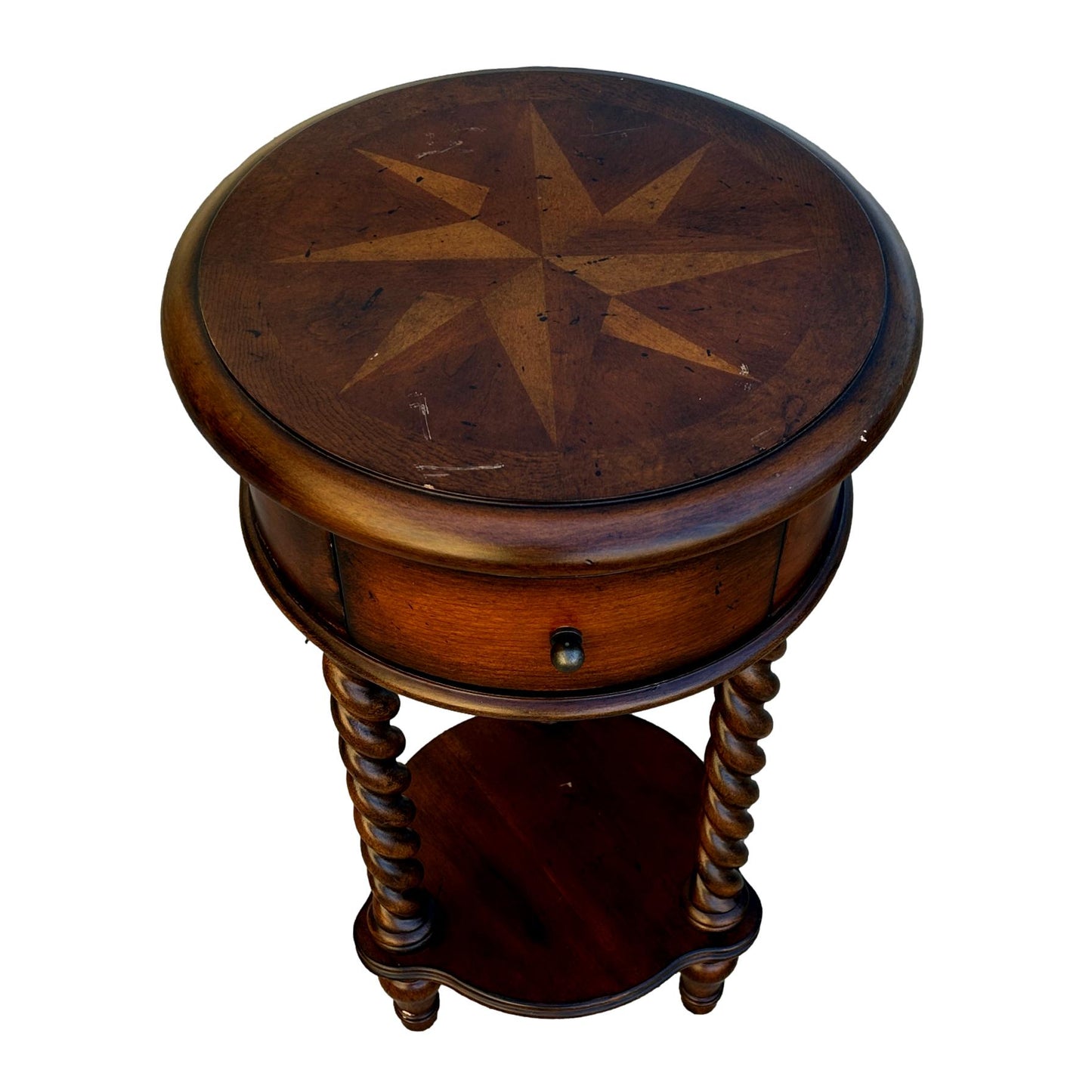 Inlaid Wood Accent Table