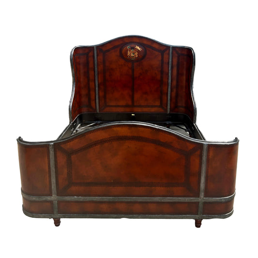 Hand Tooled Leather Queen Bed