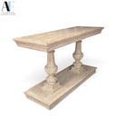 RESTORATION HARDWARE 15TH C. DUAL BALUSTER OAK CONSOLE TABLE