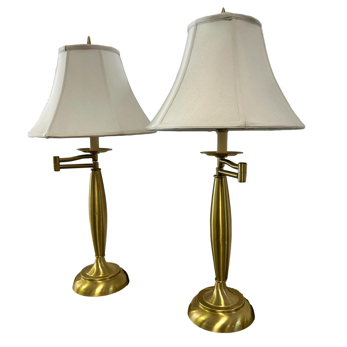 Pair of Brass Swing Arm Lamps