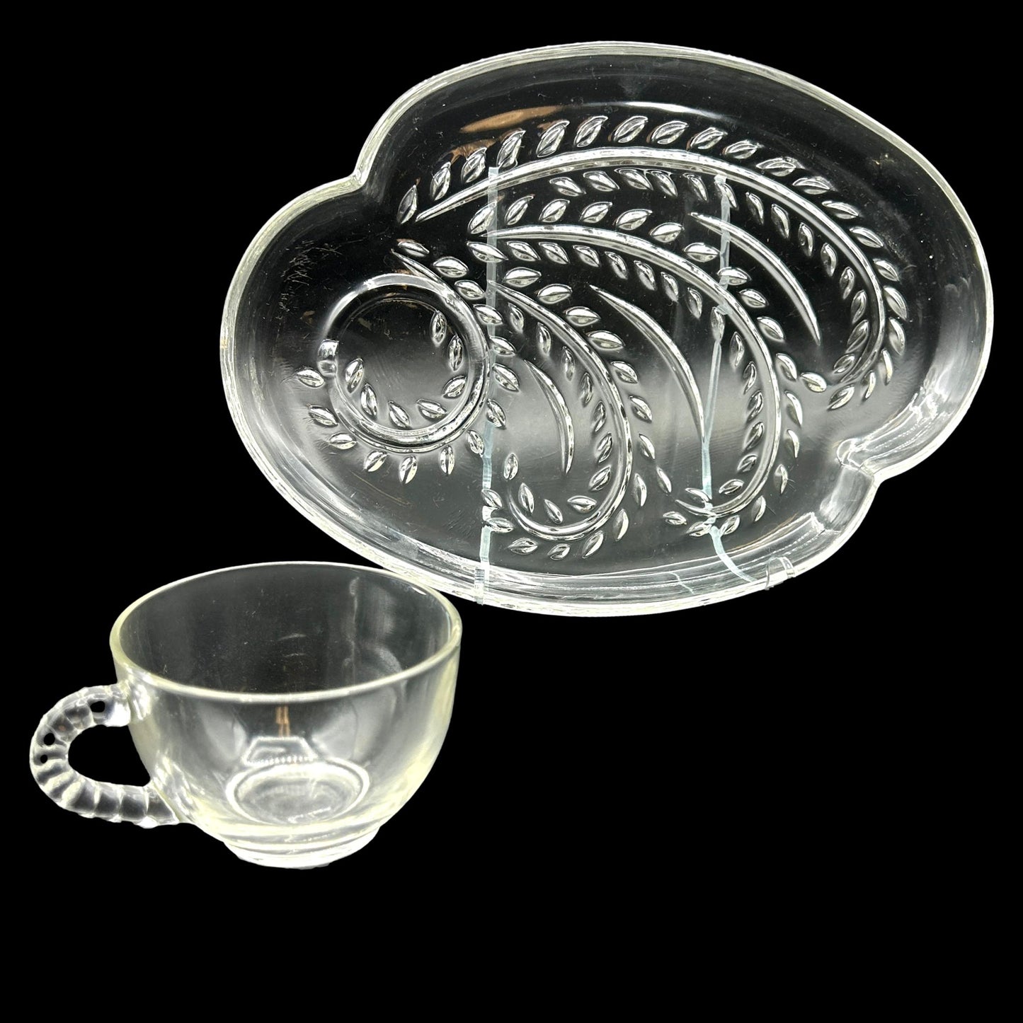 Vintage Glass Snack Set