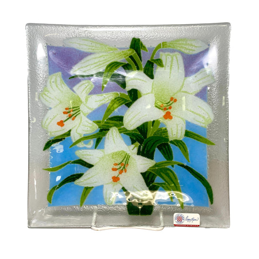 Fused Glass Lily Plate