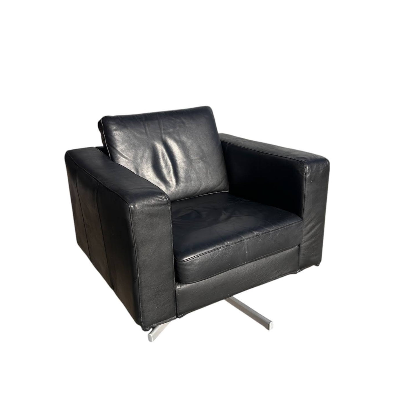 Black Leather Swivel Chair