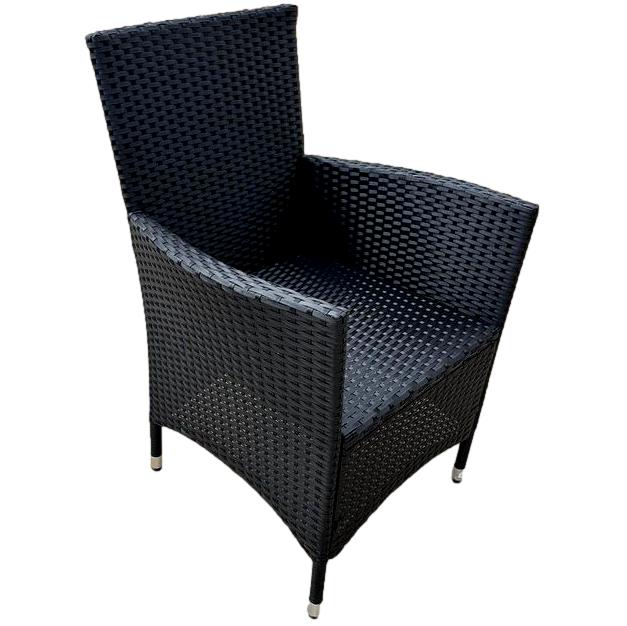 Set of 4 Resin Wicker Arm Chairs