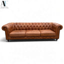 PASARGAD HOME LEATHER CHESTERFIELD SOFA & LOVESEAT