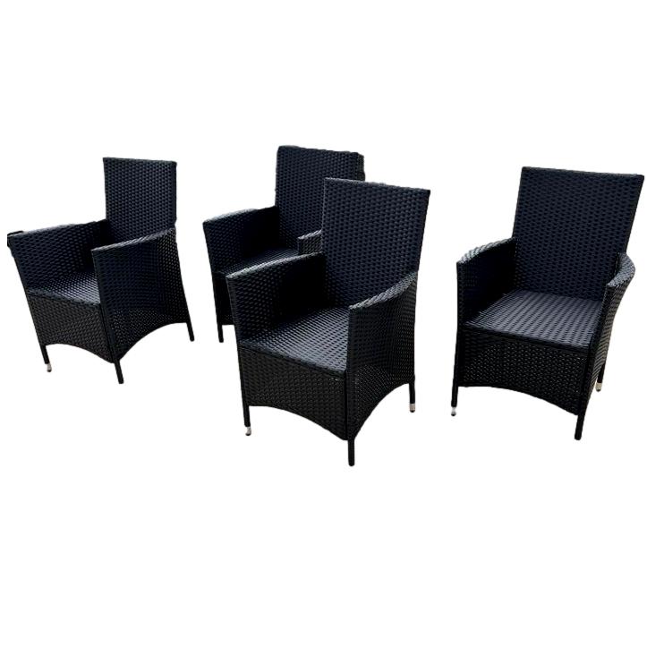 Set of 4 Resin Wicker Arm Chairs