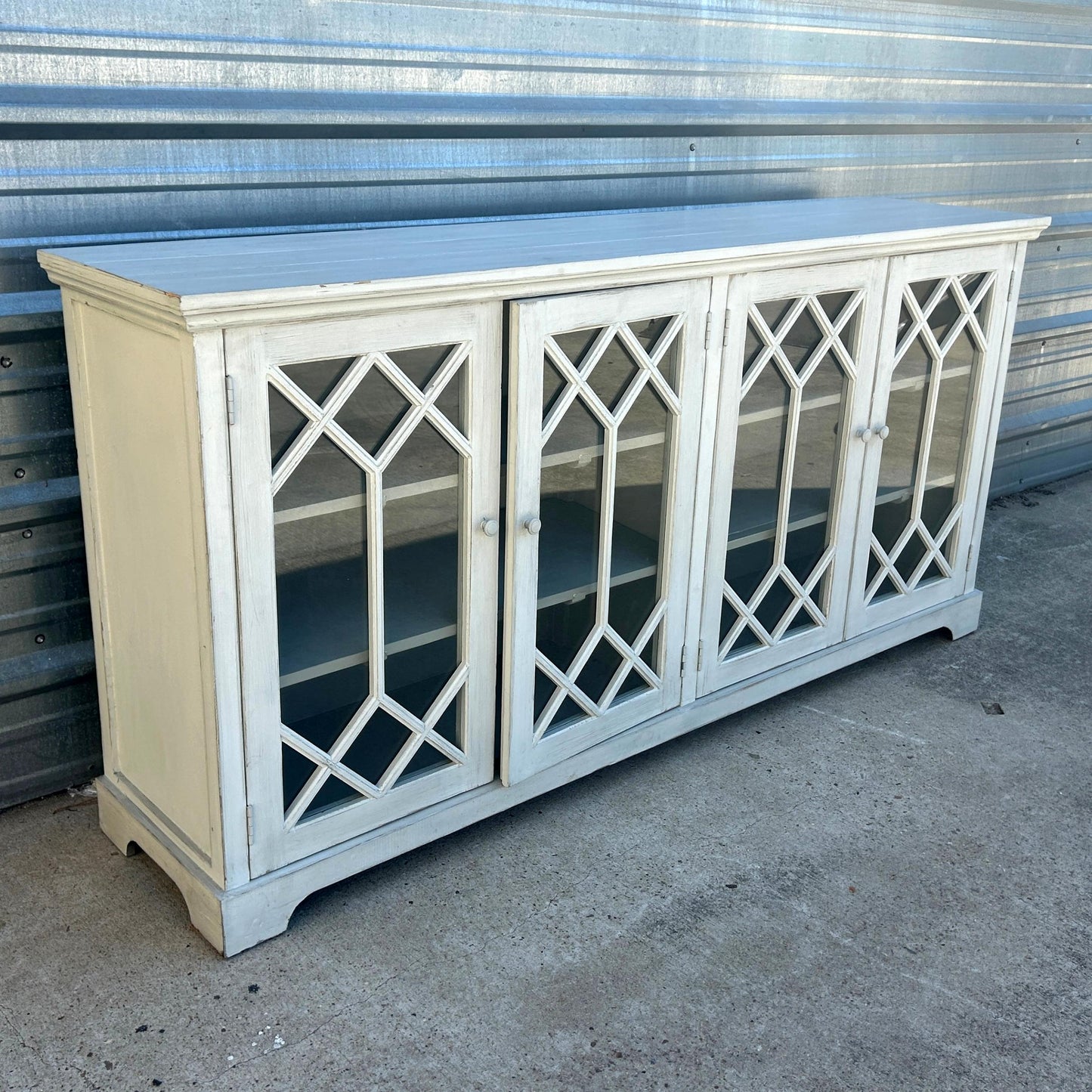 White Distressed Sideboard