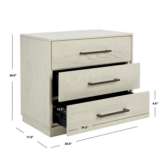 Mallory 3 Drawer Nightstand