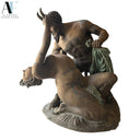 LIFE- SIZE SATYR AND BACCHANTE BRONZE