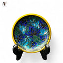 BLUE AND GREEN CLOISONNE PLATE