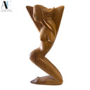 HAND-CARVED WOOD NUDE SCULPTURE