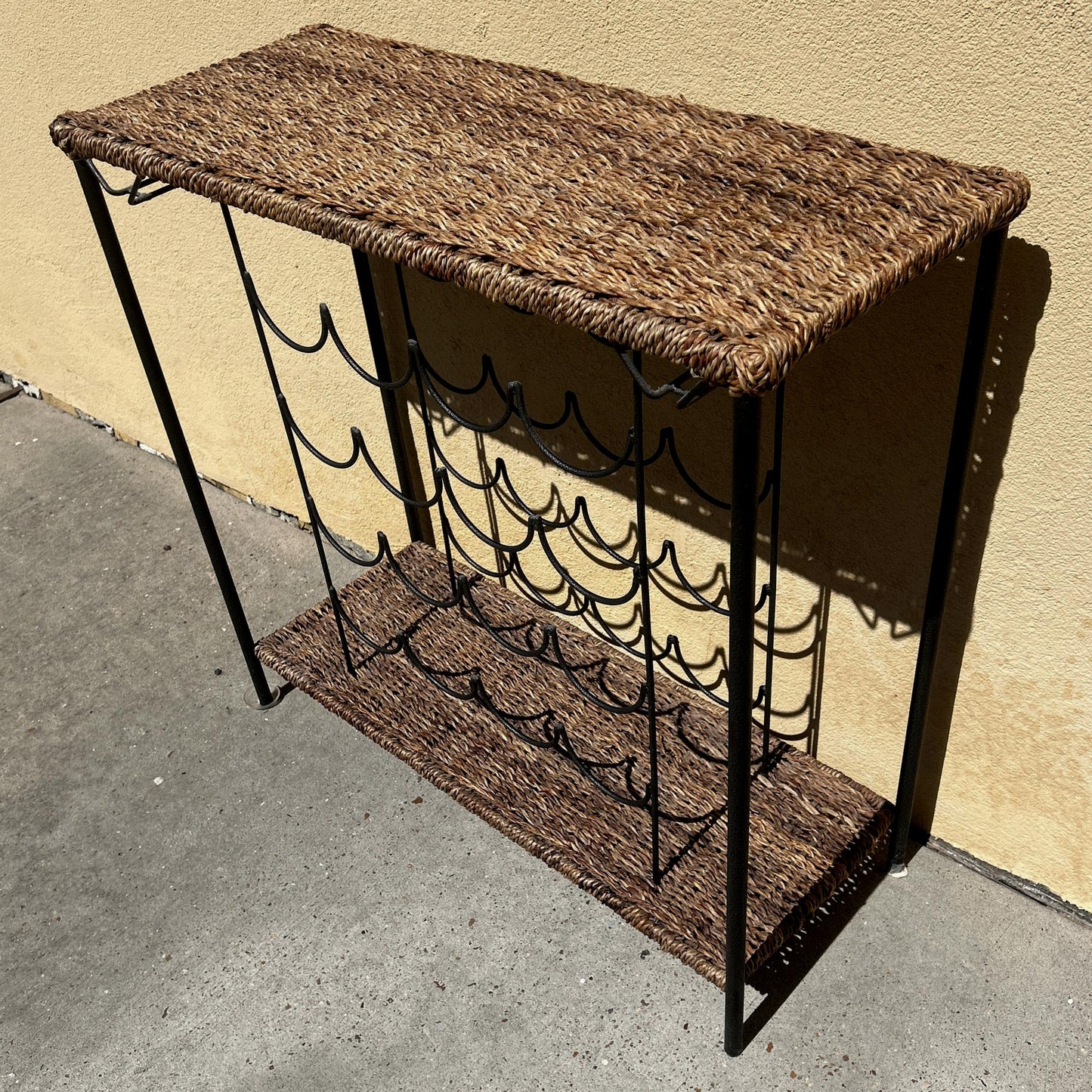 Woven Metal Wine Rack