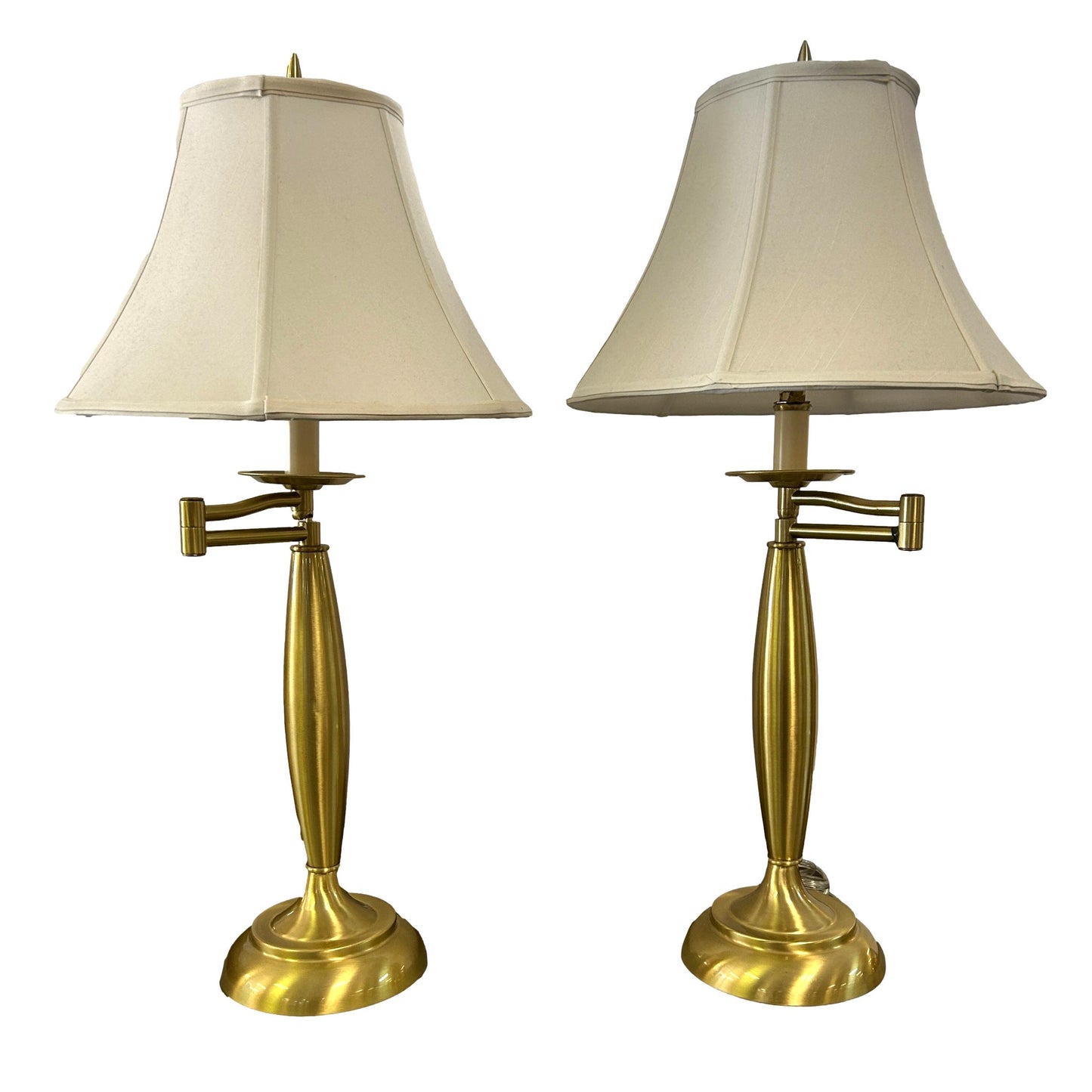 Pair of Brass Swing Arm Lamps