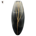 ONYX CARVED WOOD VASE