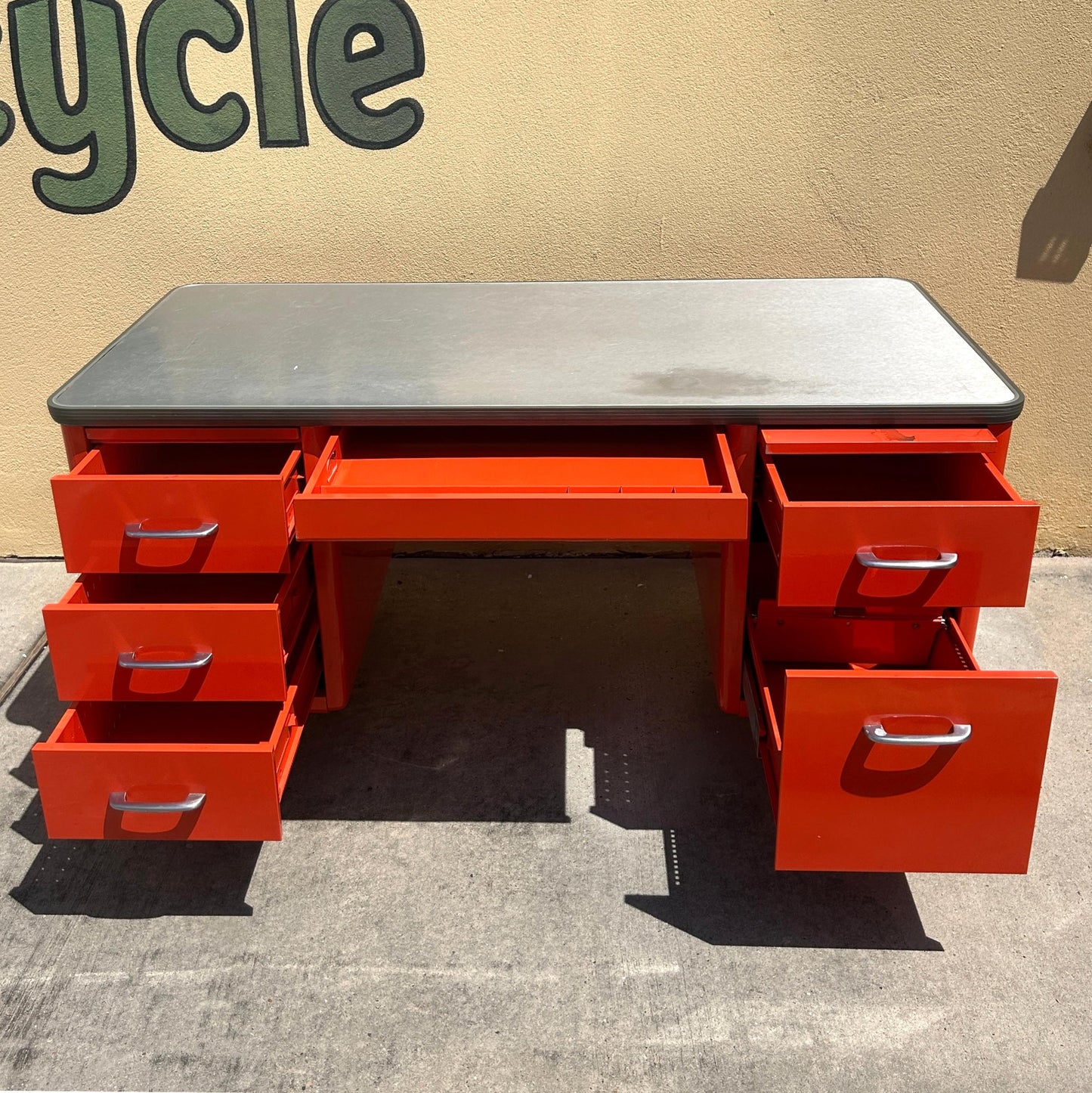 Vintage Metal  Tanker Desk