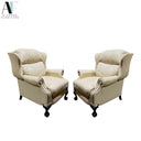LEATHER WINGBACK RECLINERS(PAIR)