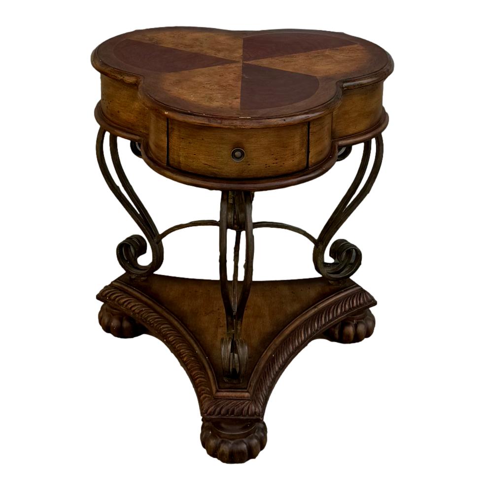 Clover Leaf Accent Table Wrot Iron Legs