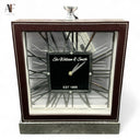 LEATHER AND METAL MANTEL CLOCK