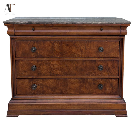 ETHAN ALLEN MARBLE TOP NIGHTSTAND