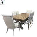 DINING TABLE W/2 ARM CHAIRS 4 SIDE CHAIRS
