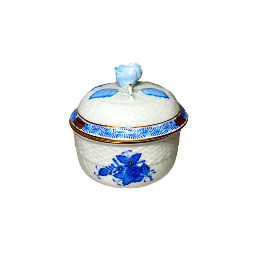 Herend Chinese Bouquet Blue Sugar Bowl