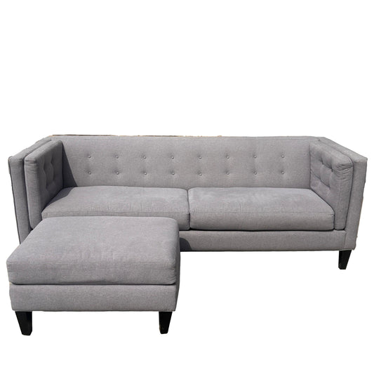 Gray Braylei Fabric Sofa and Ottoman