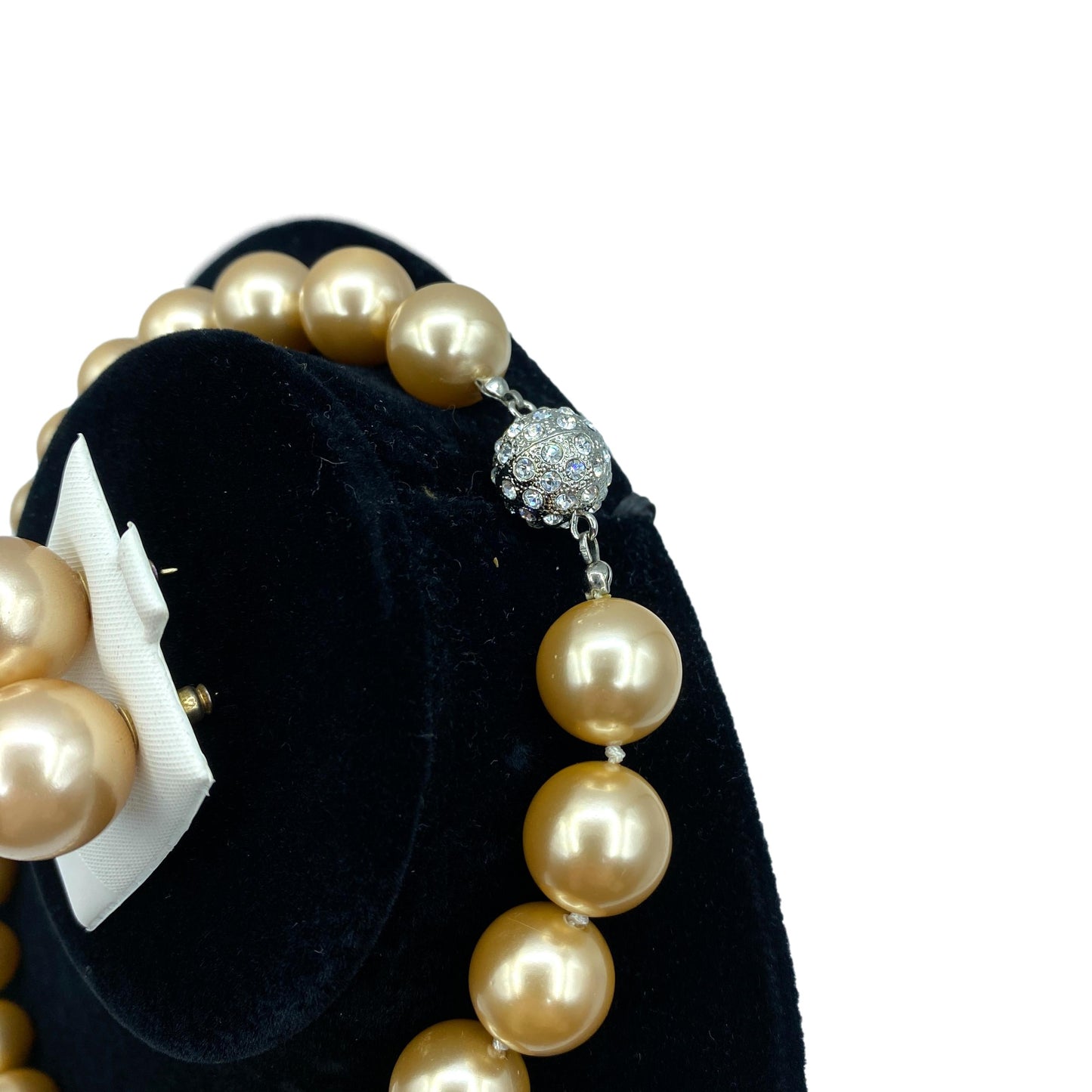 Faux Golden Pearl Necklace and Earring Set