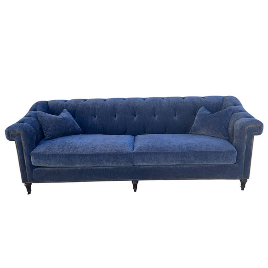 Blue Velvet Chesterfield Sofa