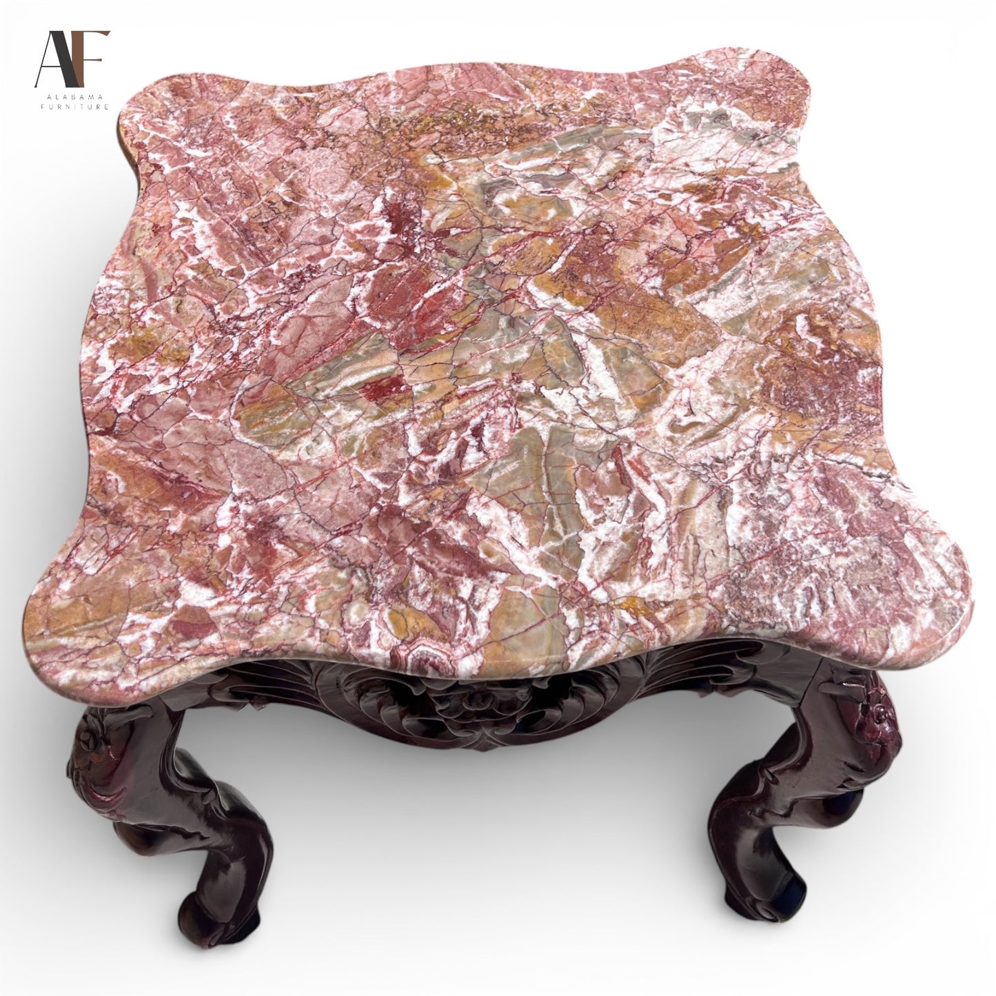 MARBLE TOP END TABLES (PAIR)