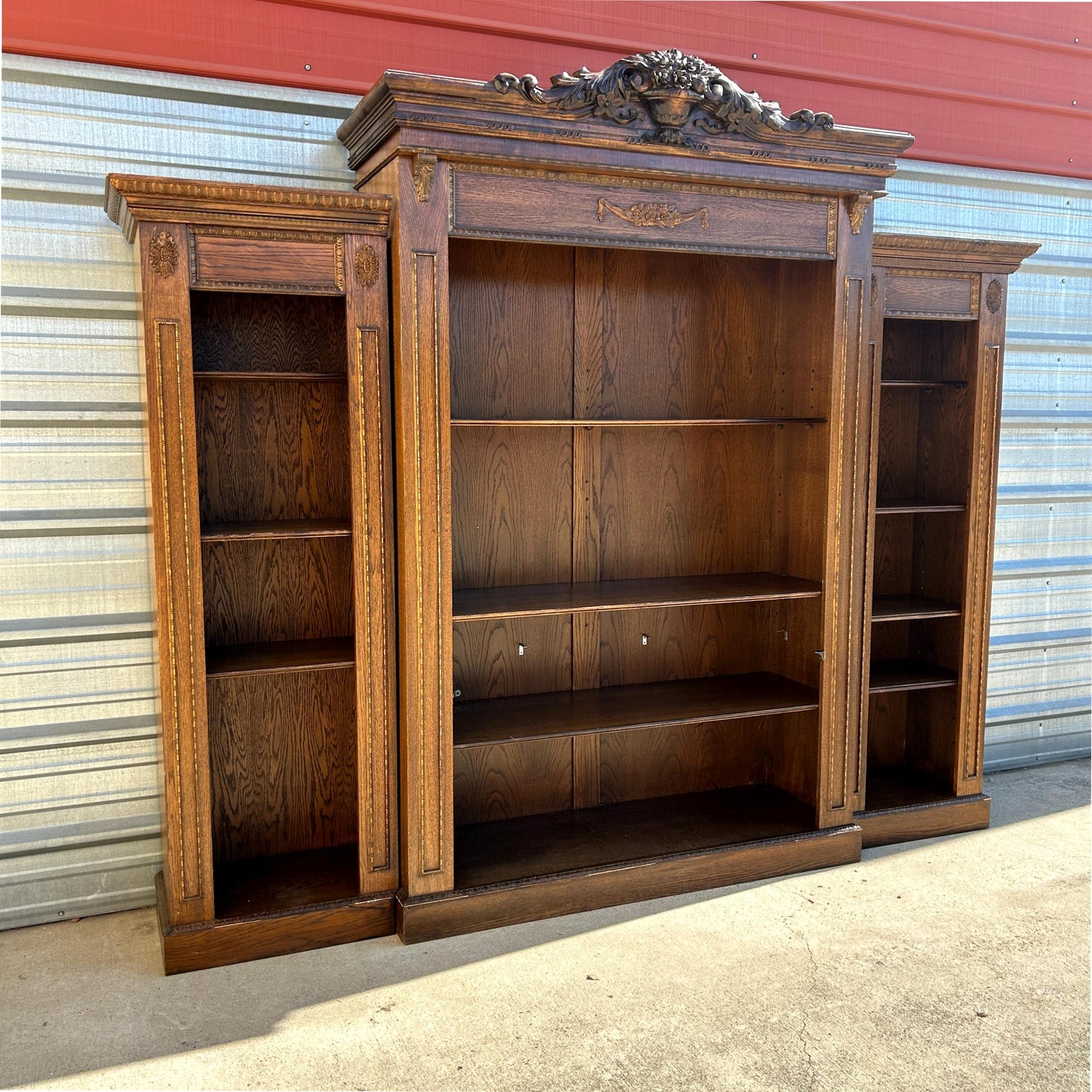 3 PC Vintage Bookcase Wall Unit