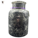 FROSTED GLASS JAR- CHARCOAL