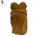 HAND-CARVED WOOD EMBRACING COUPLE SCULPTURE