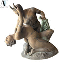 LIFE- SIZE SATYR AND BACCHANTE BRONZE