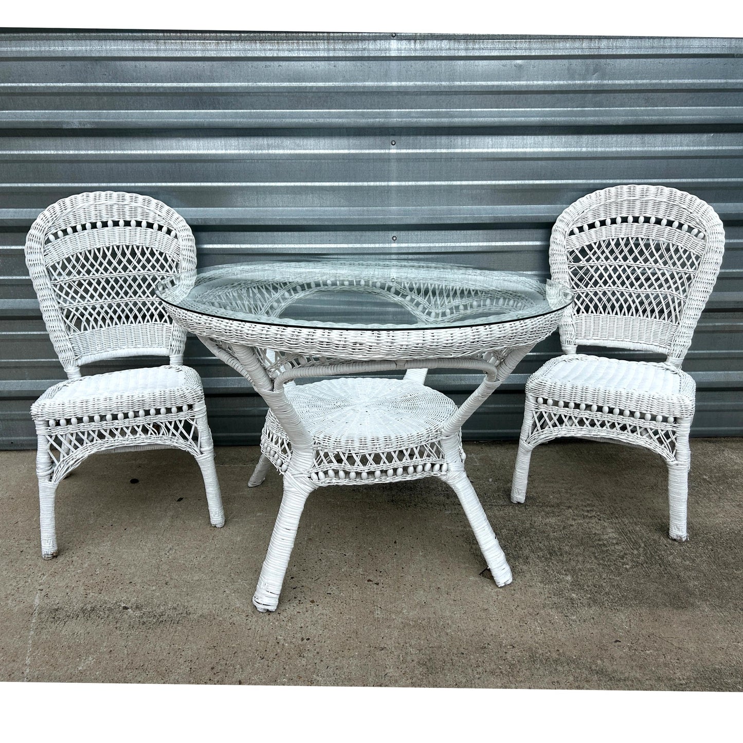 Wicker Table And 2 Chairs